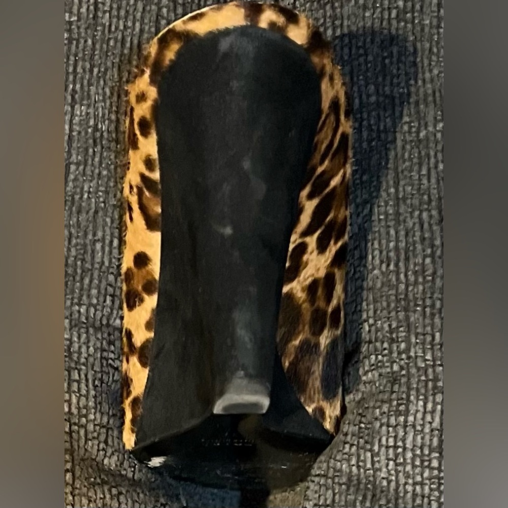 Prada Leopard - Print Dyed Calf Wedge Slides Size 37/7 - Picture 8 of 13